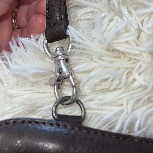 SIGRID OLSEN LEATHER brown clutch with shoulder strap - Picture 10 of 13